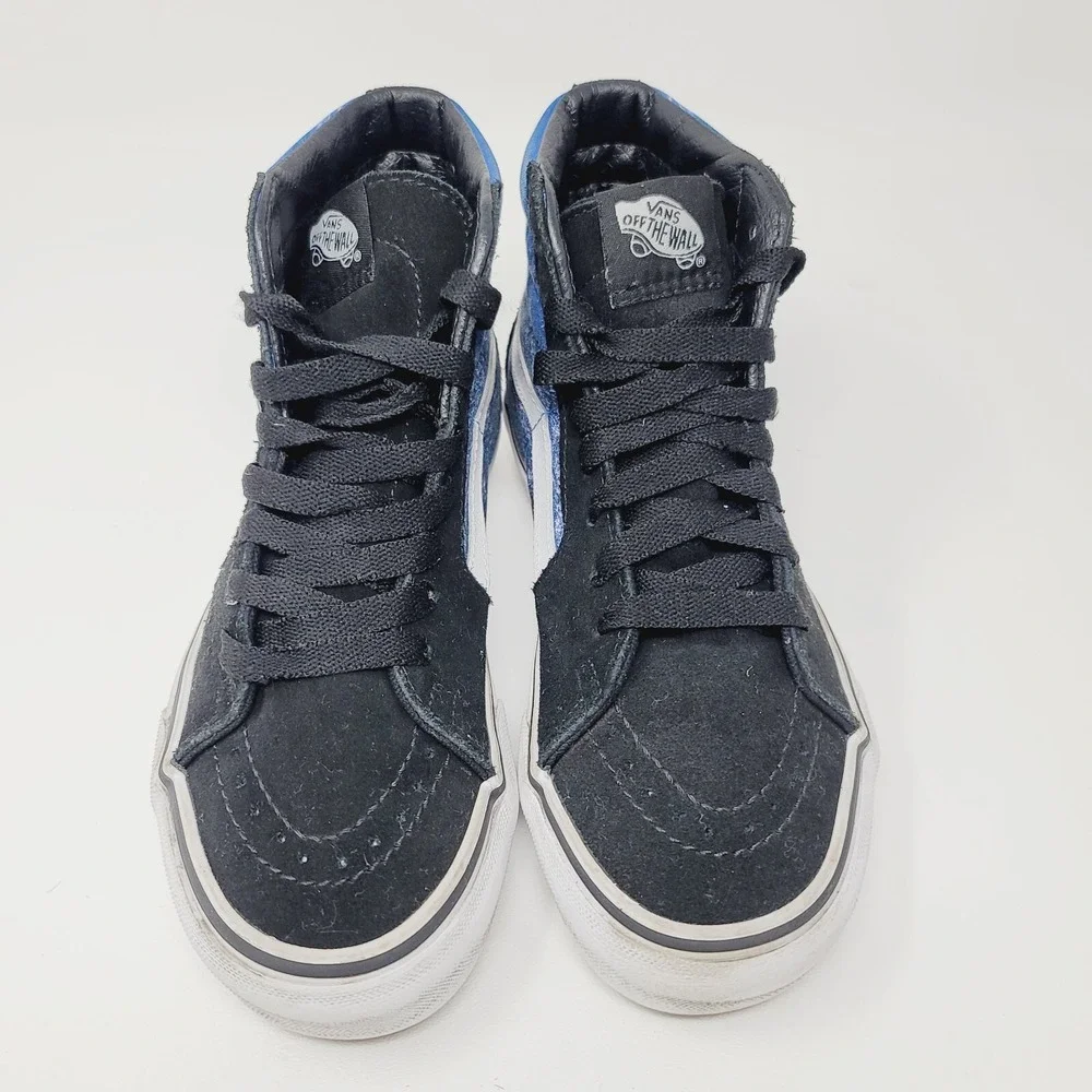 VANS High Top Shoes Women's Sz 5.5 M Sk8m Shark week Hi X Black Blue Sneakers